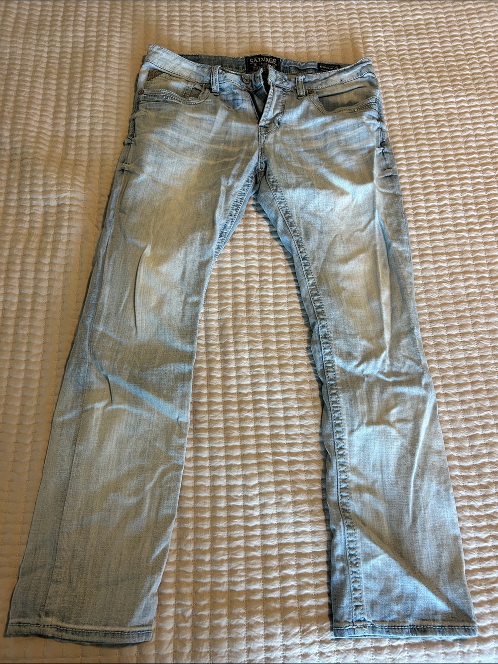 Salvage Light Wash Straight-Leg Women’s Jeans - Light Blue